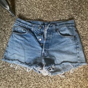 Vintage Levi’s 501 medium blue shorts